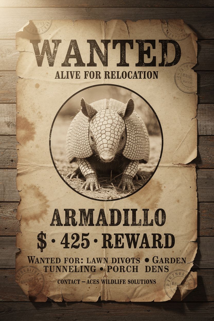 Armadillo wanted poster