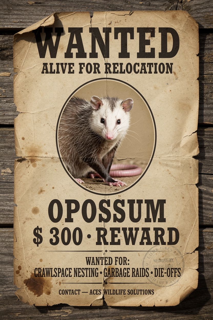 Opossum wanted poster