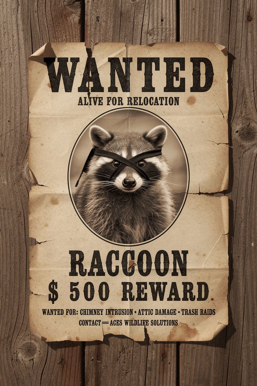 Raccoon wanted poster